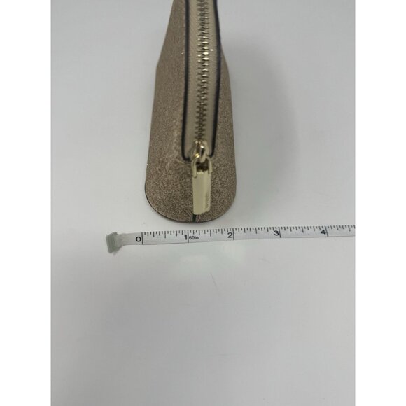 KATE SPADE Rose Gold/Pink and Gold Glitter Domed Cosmetic Bag Set of 2 - Picture 10 of 10